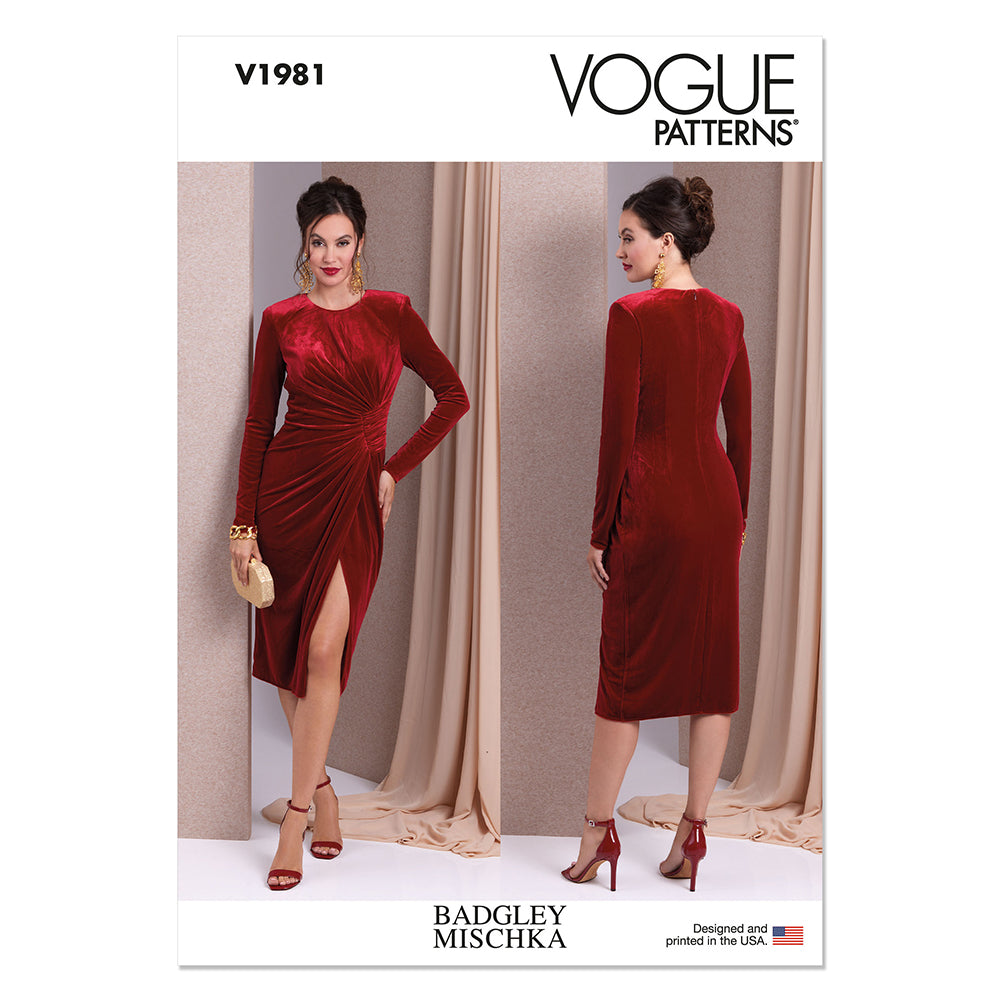 VOGUE V1981 Misses' Knit Dress by Badgley Mischka