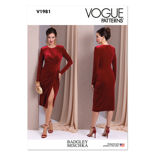 VOGUE V1981 Misses' Knit Dress by Badgley Mischka