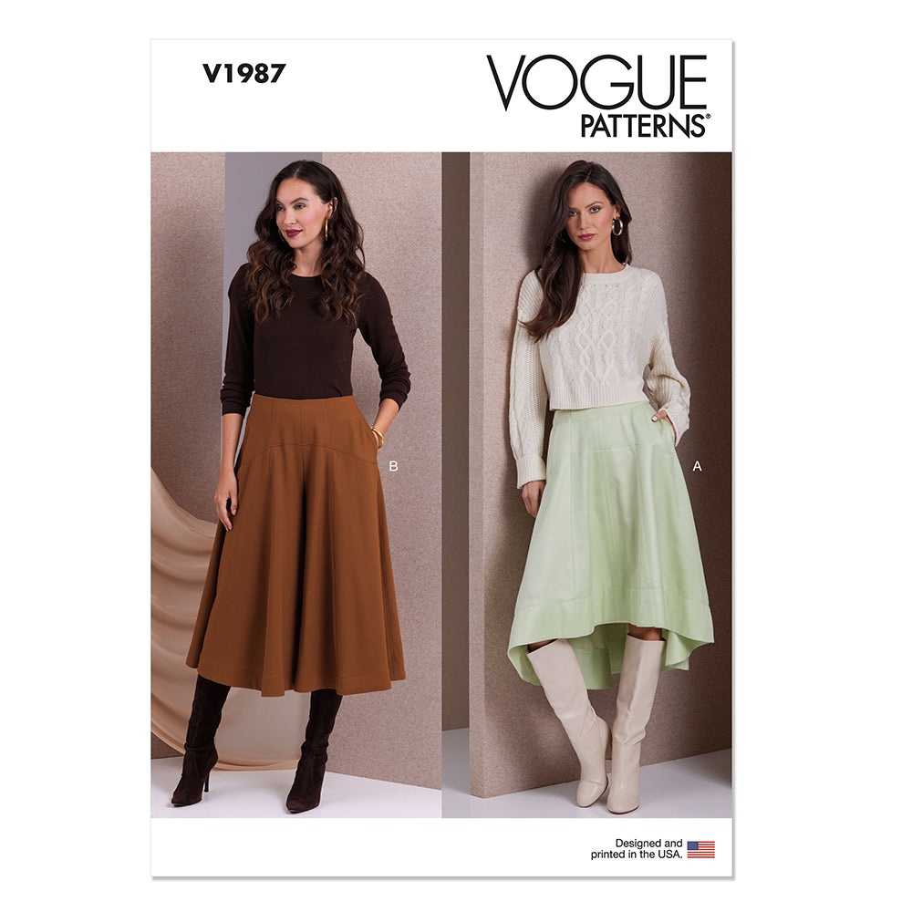 VOGUE V1987 Misses' Skirt and Culottes