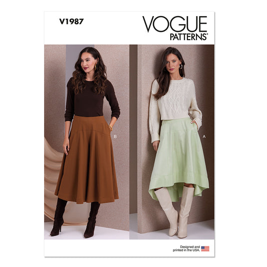 VOGUE V1987 Misses' Skirt and Culottes