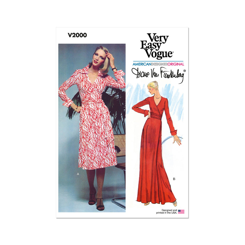 VOGUE V2000 Misses' DVF Wrap Dress by Diane Von Furstenberg