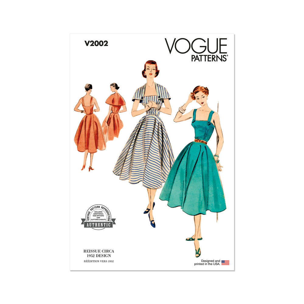 VOGUE V2002 Misses' Dress and Capelet