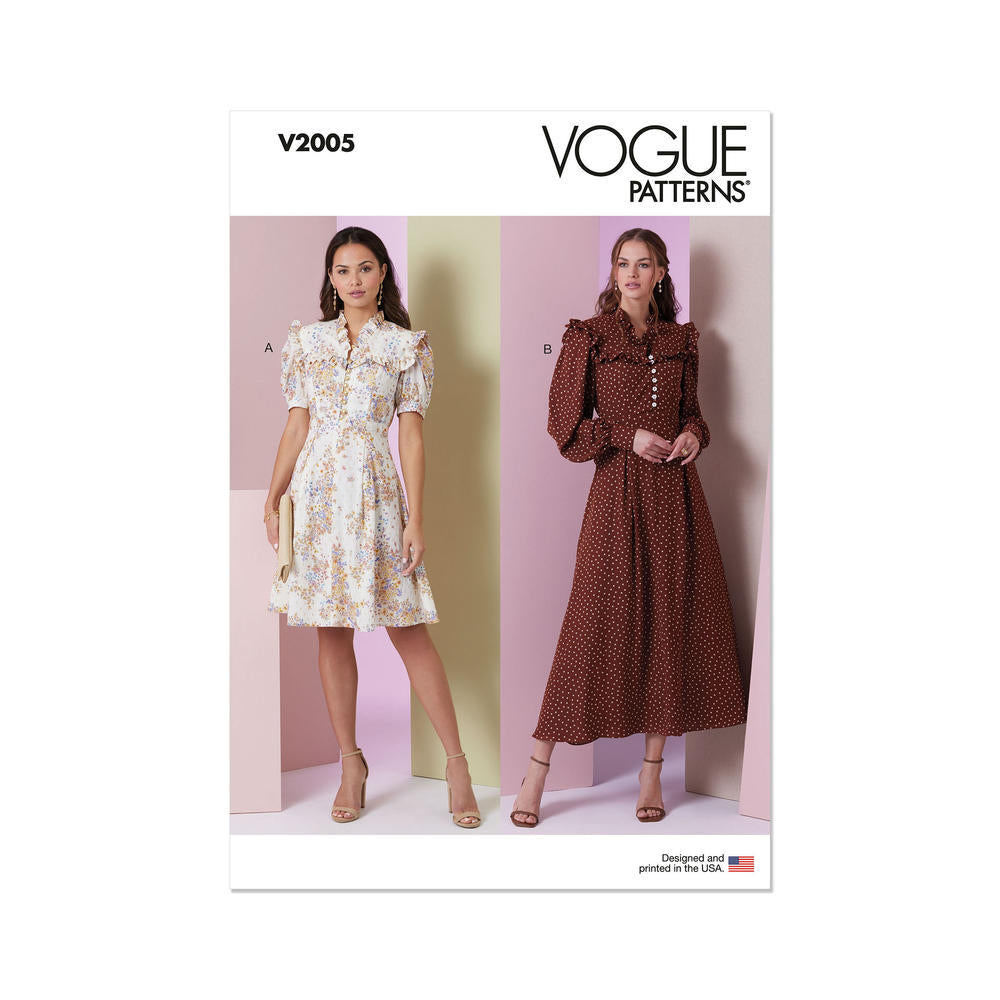 VOGUE V2005 Misses' Dress in Two Lengths with Sleeve Variations