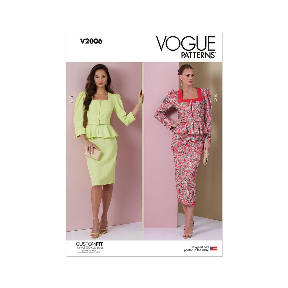 VOGUE V2006 Misses' Two Piece Dress