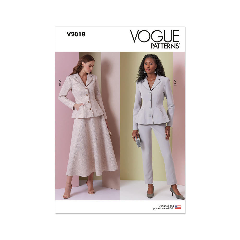 VOGUE V2018 Misses' Jacket, Skirt and Pants