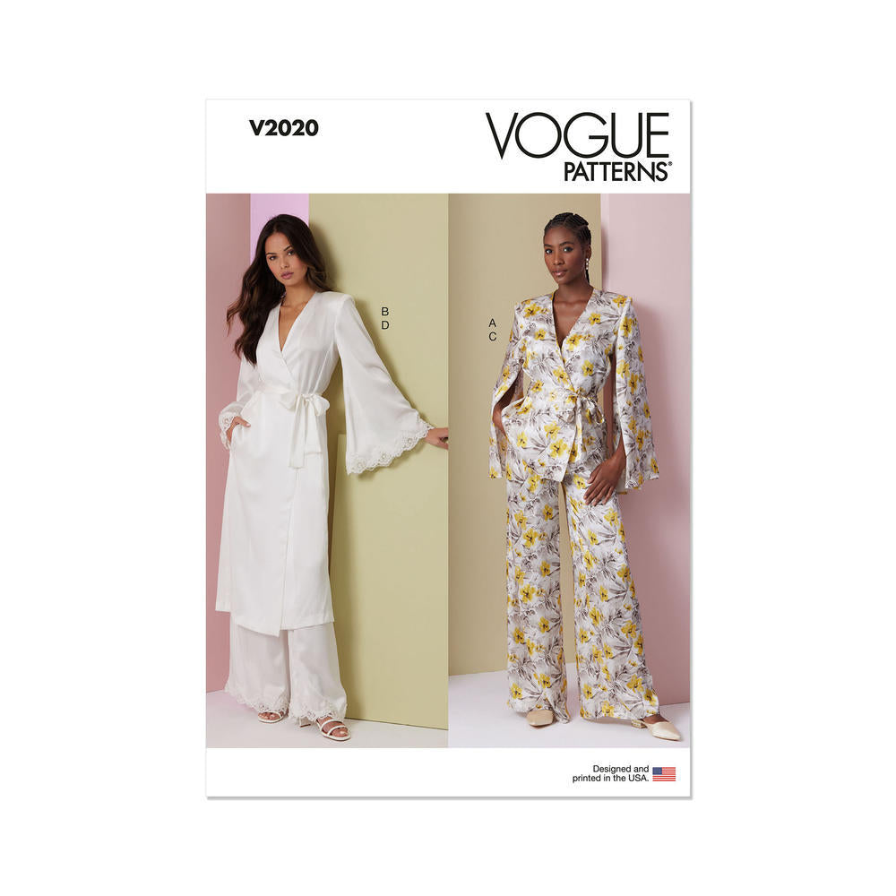 VOGUE V2020 Misses' Lounge Top, Robe and Pants