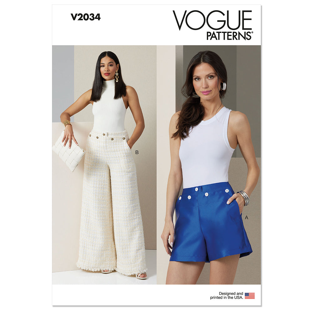 VOGUE V2034 Misses' Shorts and Pants