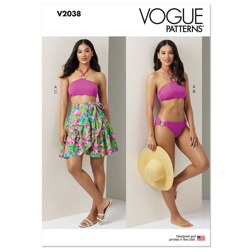 VOGUE V2038 Misses' Bikini and Sarong