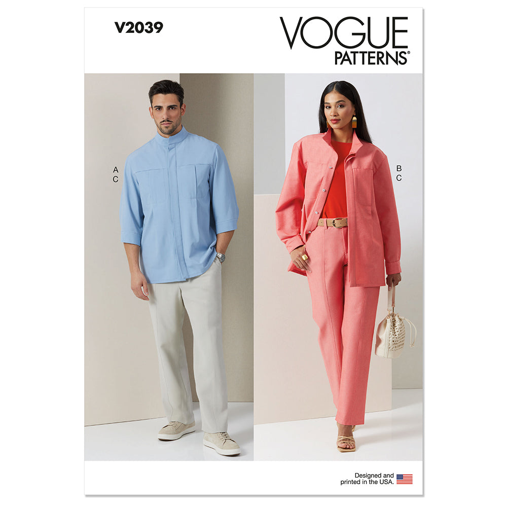 VOGUE V2039 Unisex Shirt and Pants