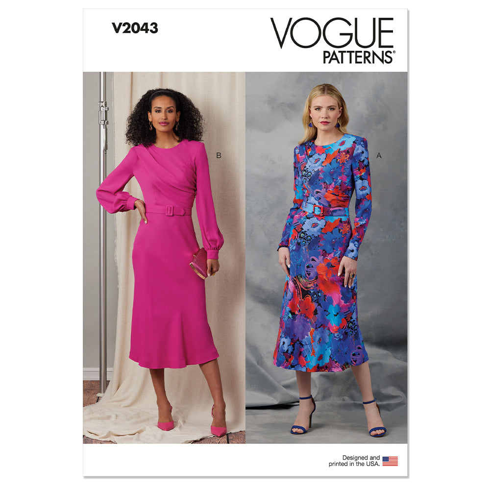 VOGUE V2043 Misses' Dresses and Belt