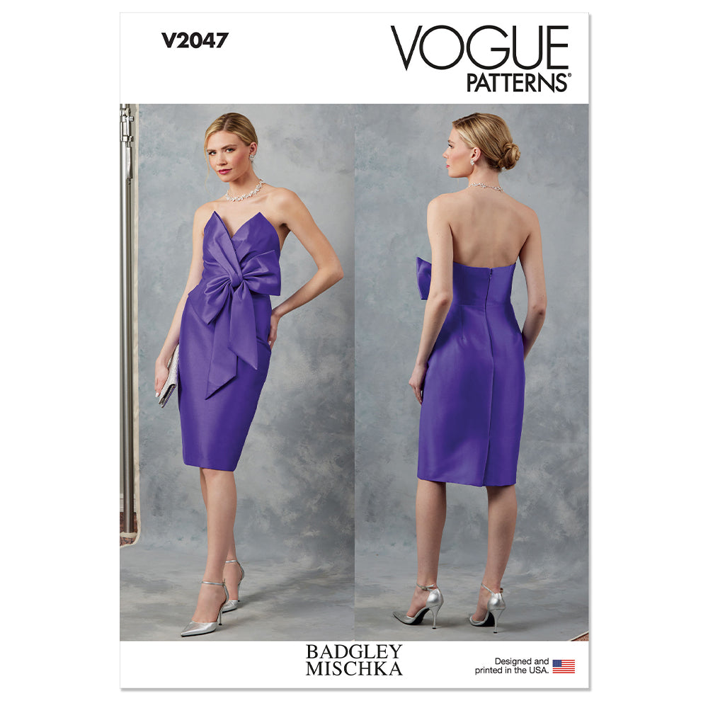 VOGUE V2047 Misses' Evening Dress by Badgley Mischka