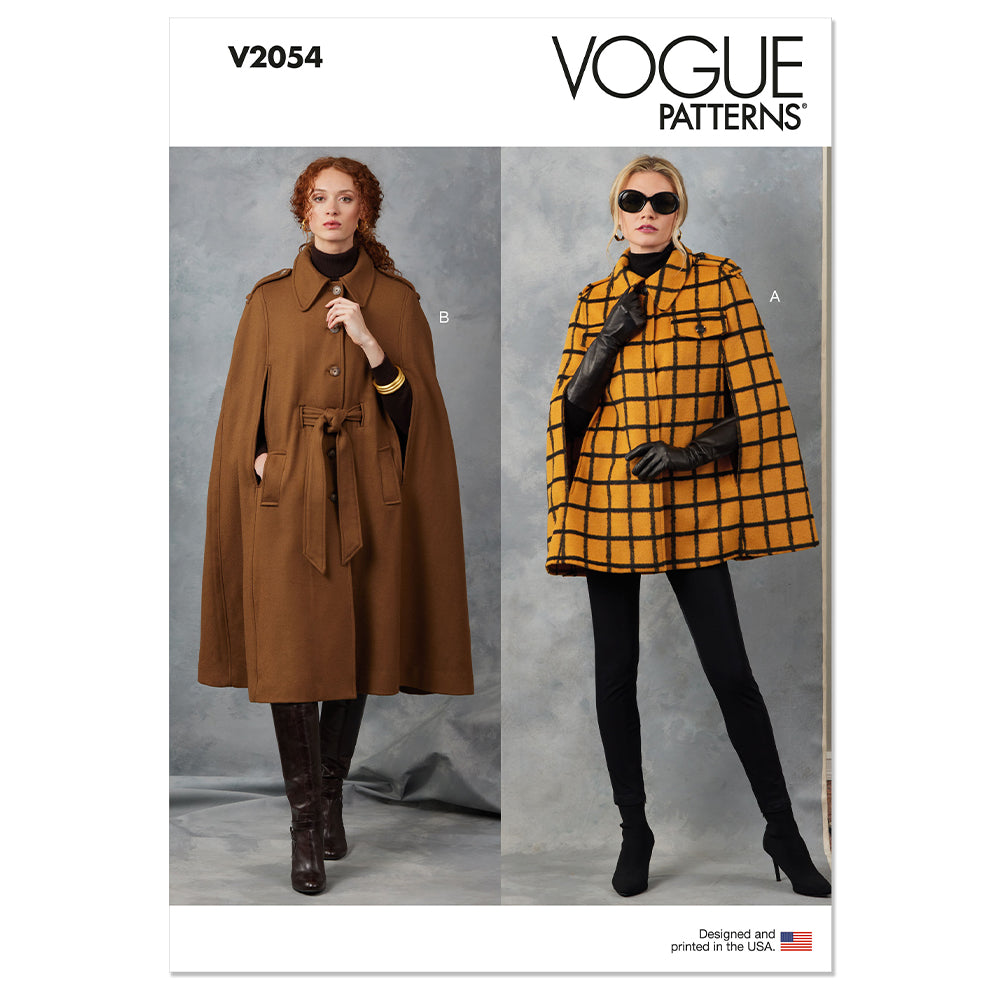 VOGUE V2054 Misses' Capes and Belt