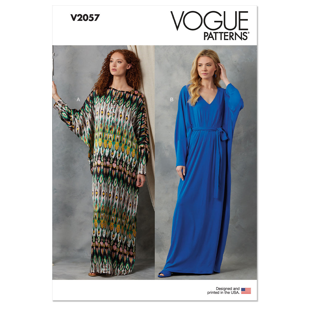 VOGUE V2057 Misses' Caftans and Sash