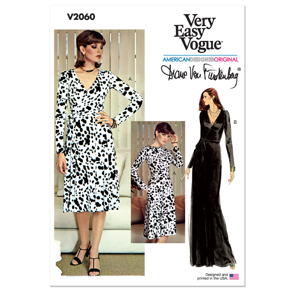 VOGUE V2060 Misses' Wrap Dress Worn Forward or Backward by Diane Von Furstenberg