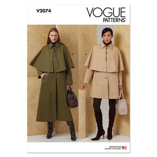 VOGUE V2074 Misses' Cape Coat in Two Lengths