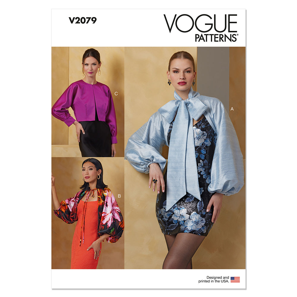 VOGUE V2079 Misses' Bolero Sleeves in Three Styles
