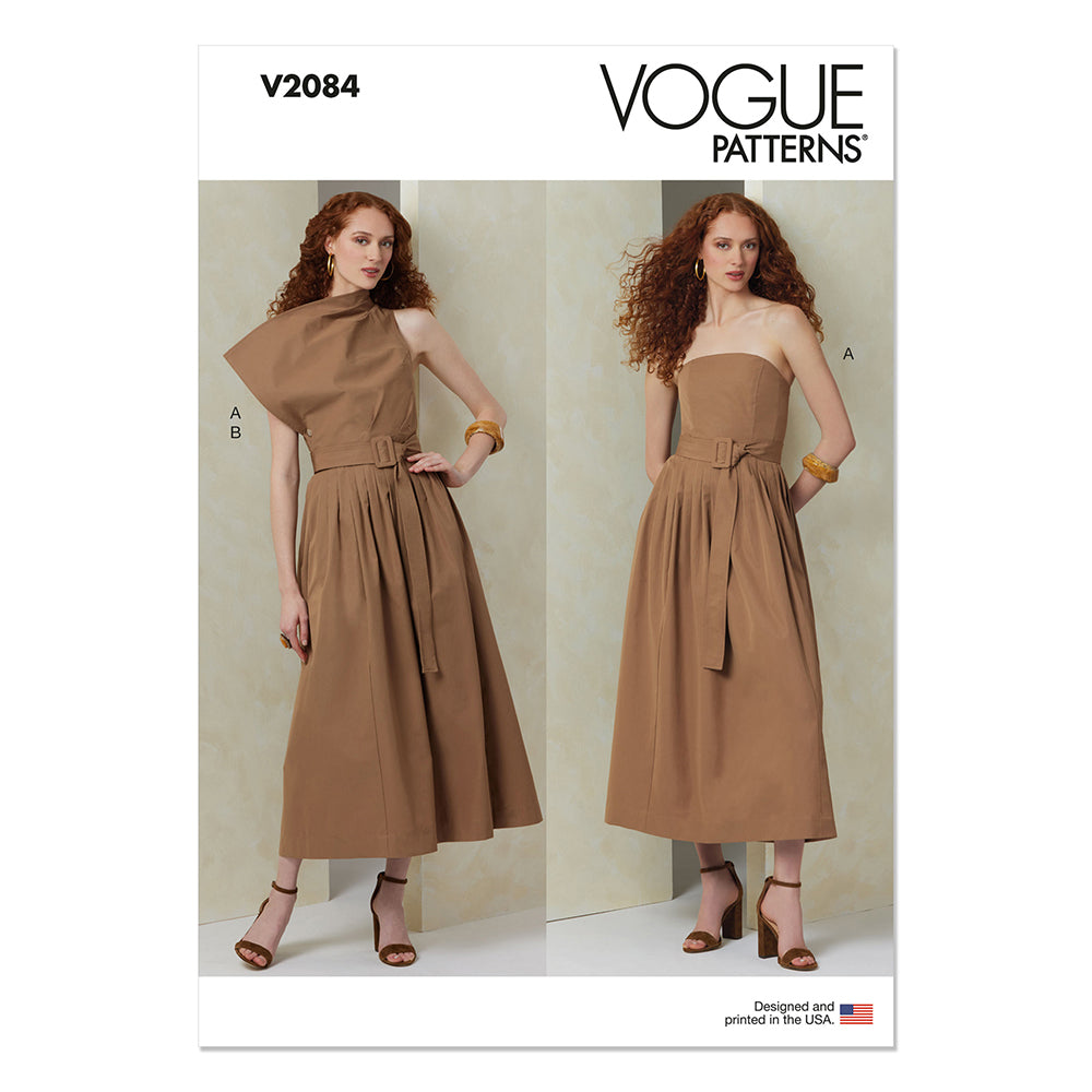 VOGUE V2084 Misses Dress with Belt and Over bodice