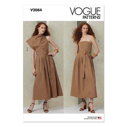 VOGUE V2084 Misses Dress with Belt and Over bodice