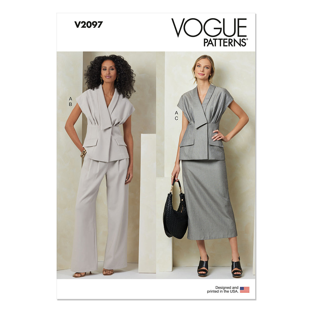 VOGUE V2097 Misses Top, Skirt and Pants
