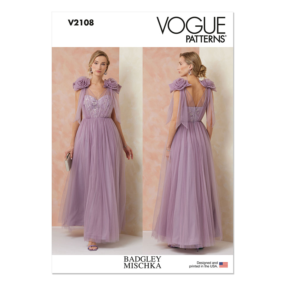 VOGUE V2108 Misses Gown by Badgley Mischka