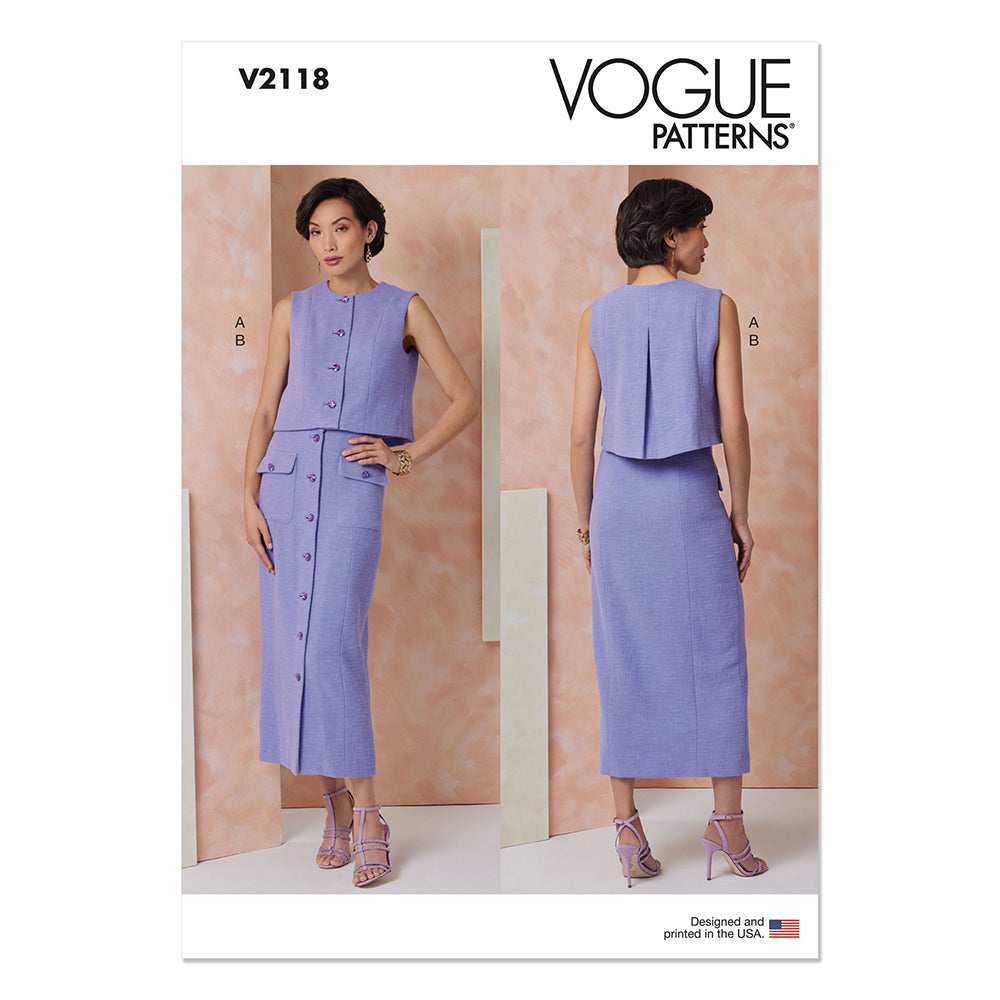VOGUE V2118 Misses Top and Skirt