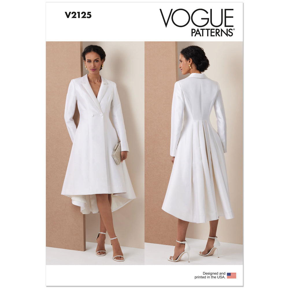 VOGUE V2125 Misses and Miss Petite Double Breasted Coat Dress