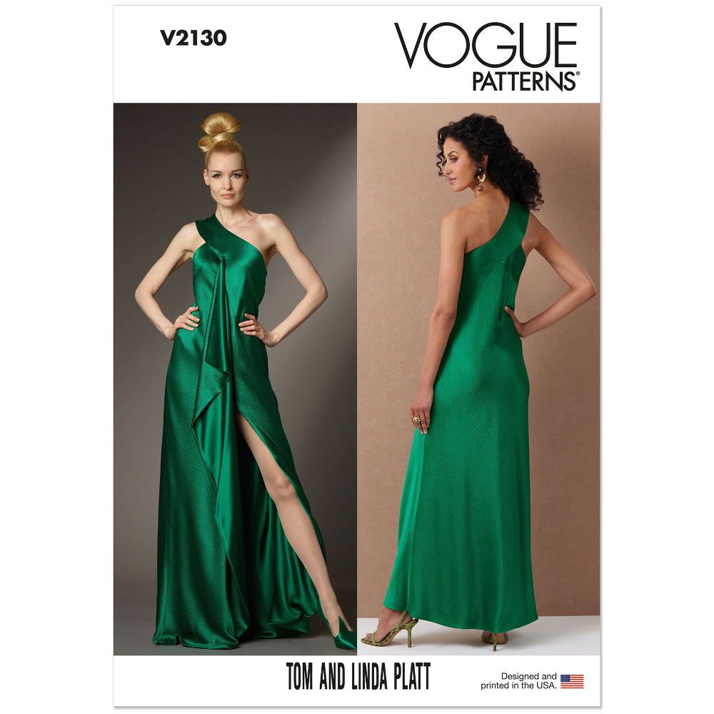 VOGUE V2130 Misses Bias Cut One Shoulder Dress by Tom And Linda Platt