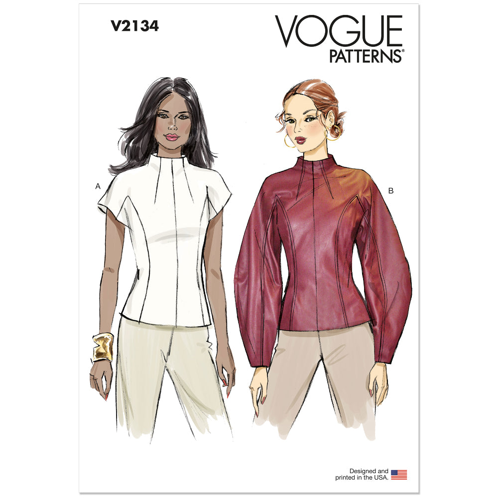 VOGUE V2134 Misses and Miss Petite Top with Sleeve Variations