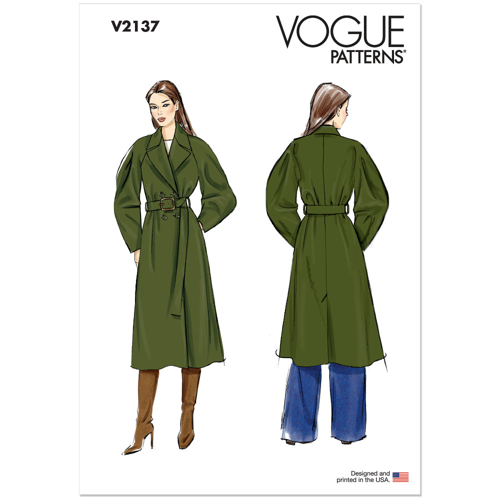 VOGUE V2137 Misses Trench Coat and Belt