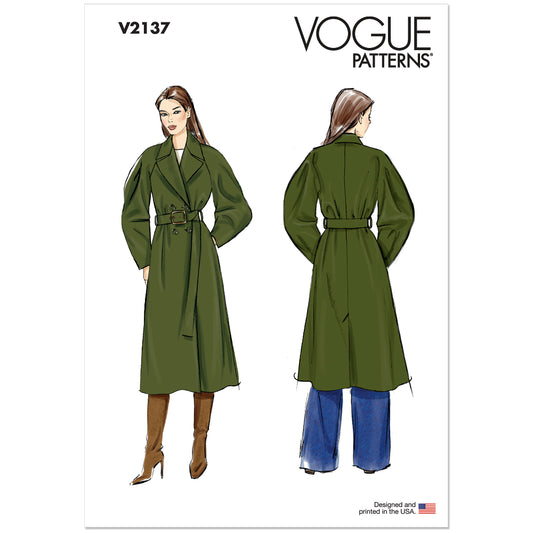 VOGUE V2137 Misses Trench Coat and Belt
