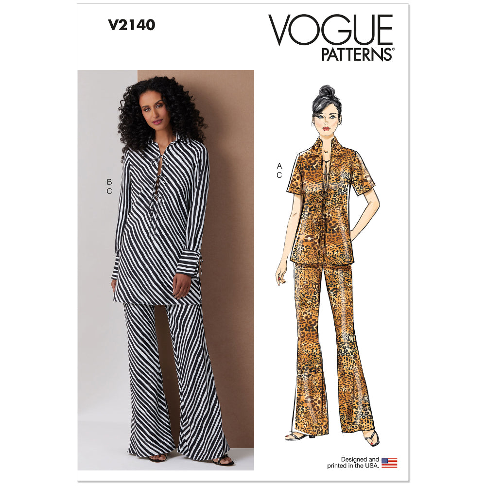 VOGUE V2140 Misses Tunic with Sleeve Variations and Pants