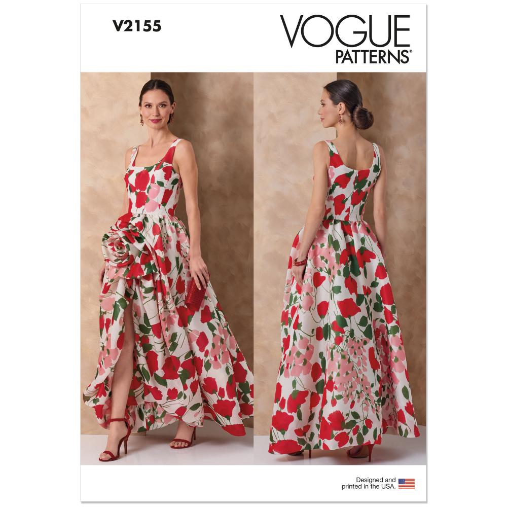 VOGUE V2155 High-Low Evening Gown Pattern, Sizes 14-16-18-20-22