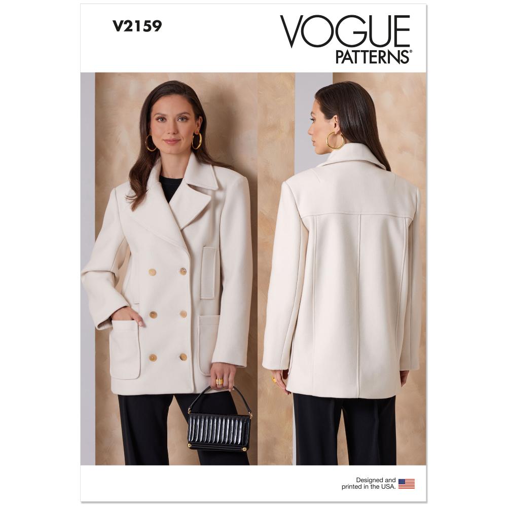VOGUE V2159 Double-Breasted Jacket Pattern, Sizes 10-12-14-16-18-20