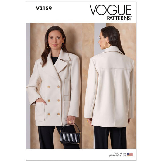 VOGUE V2159 Double-Breasted Jacket Pattern, Sizes 10-12-14-16-18-20