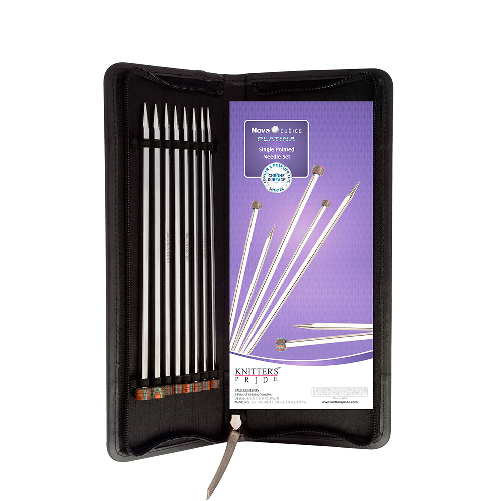 KNITPRO Nova Cubics Single Point Needle Set 25cm 9 sz