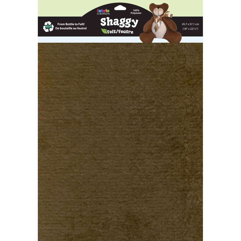 Shaggy Felt Square - 45.7 x 57cm (18" x 221⁄2") - Walnut