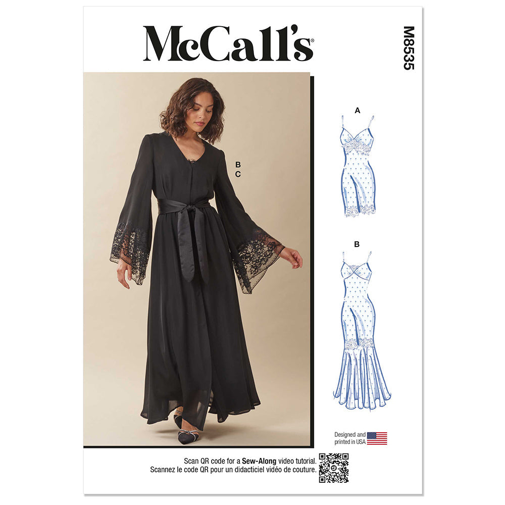 MCCALLS M8535 Misses' and Women's Nightgown in Two Lengths and Robe