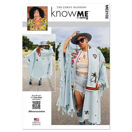 KNOW ME ME2102 Misses' Bomber Cape by The Corny Rainbow