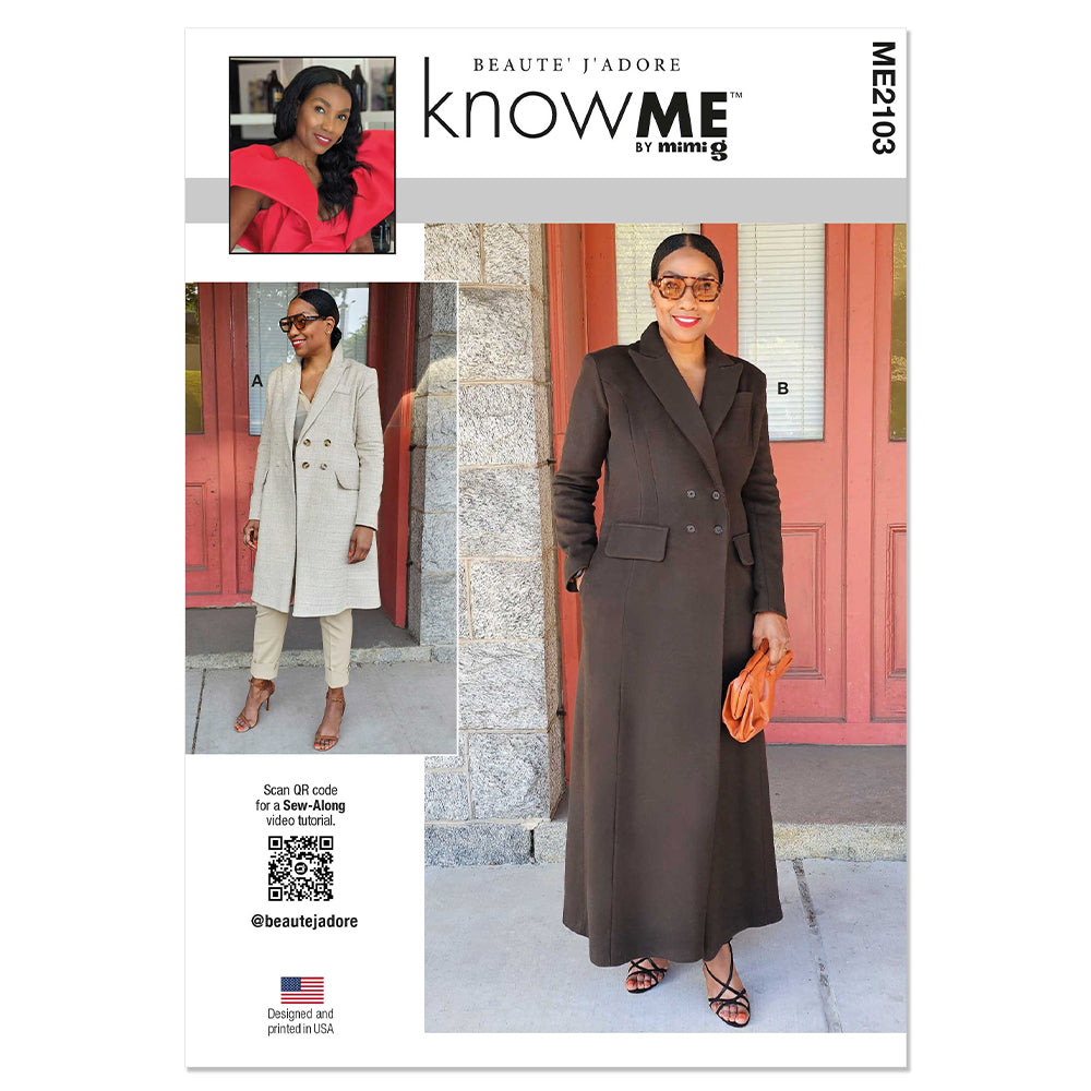 KNOW ME ME2103 Misses' Lined Coat in Two Lengths by Beaute' J'Adore