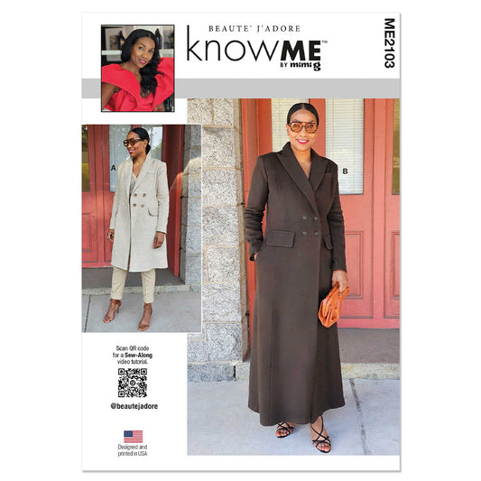 KNOW ME ME2103 Misses' Lined Coat in Two Lengths by Beaute' J'Adore