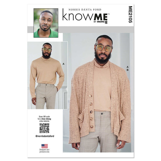 KNOW ME ME2105 Men's Knit Turtleneck and Cardigan by Norris Dánta Ford