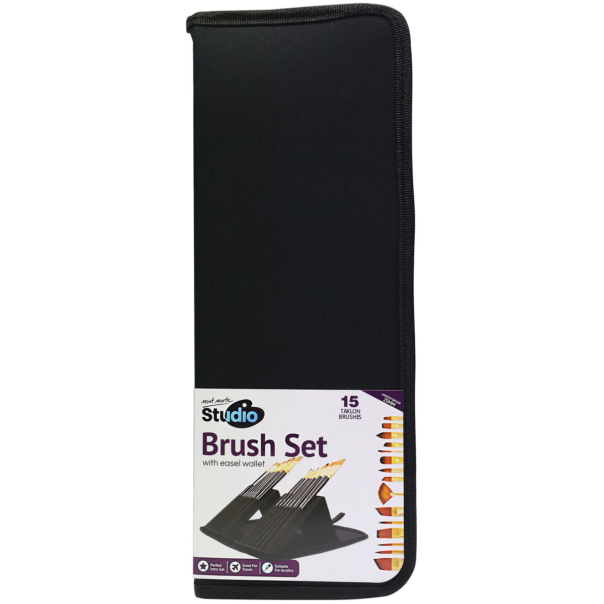 MONT MARTE Brush Set with Easel Wallet - 15 pcs