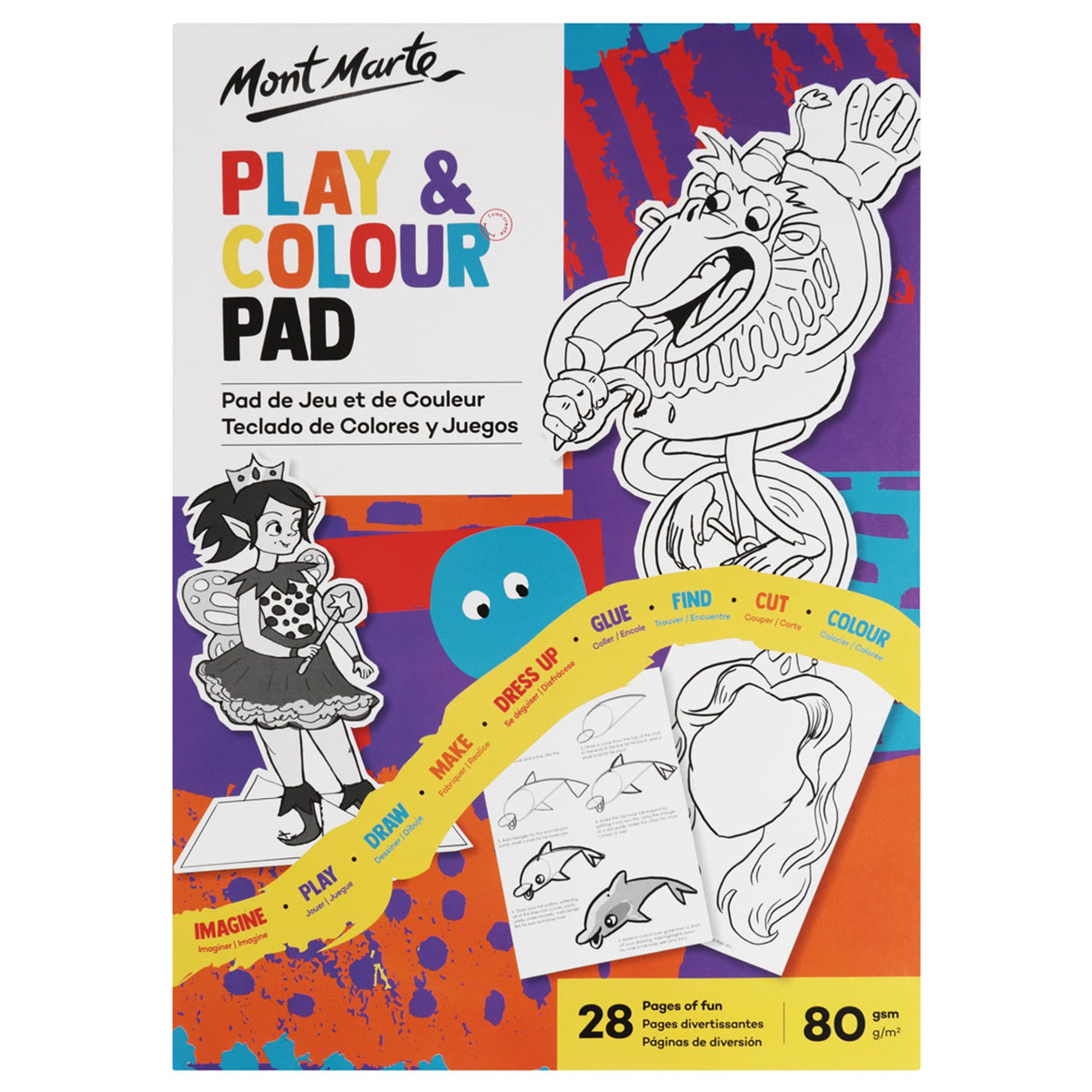 MONT MARTE Colour and Play Pad A4 80gsm 28 sheets