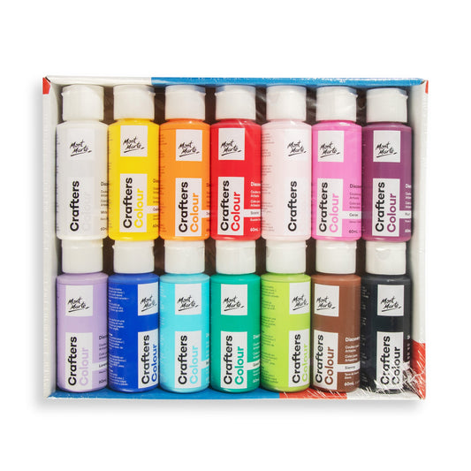 MONT MARTE Crafters Colour Discovery Paint Set - 14 pcs x 60ml (2 US fl.oz)