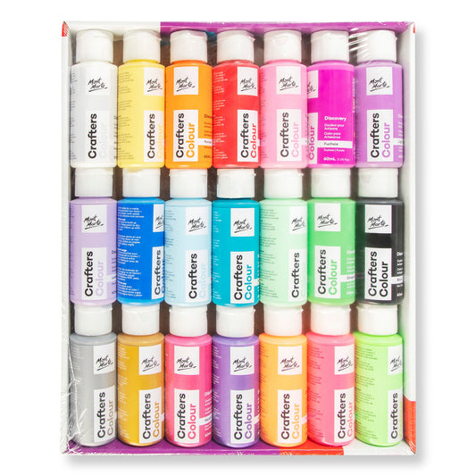 MONT MARTE Crafters Colour Discovery Paint Set - 21 pcs x 60ml (2 US fl.oz)