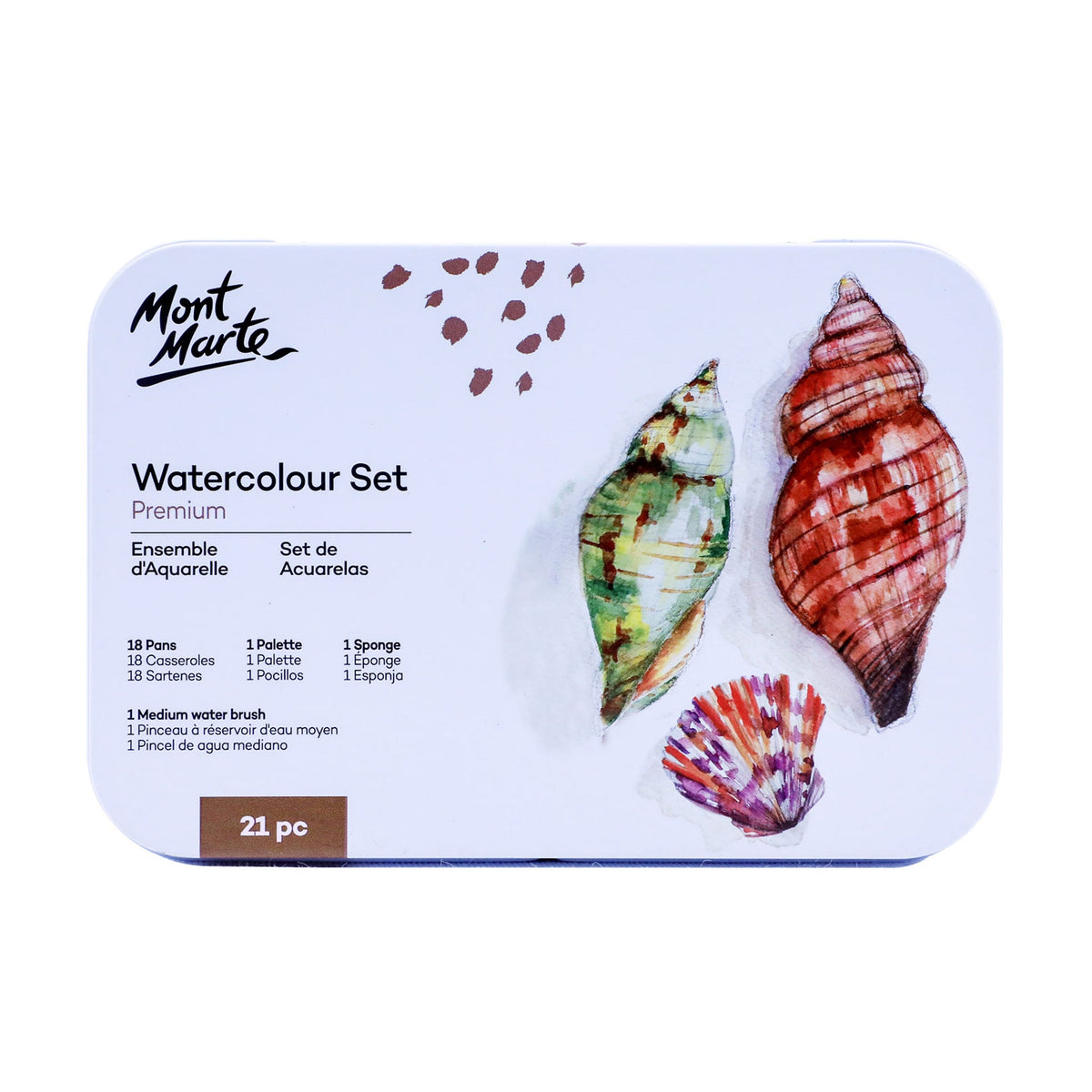 MONT MARTE Watercolour Set in Tin - 21 pcs