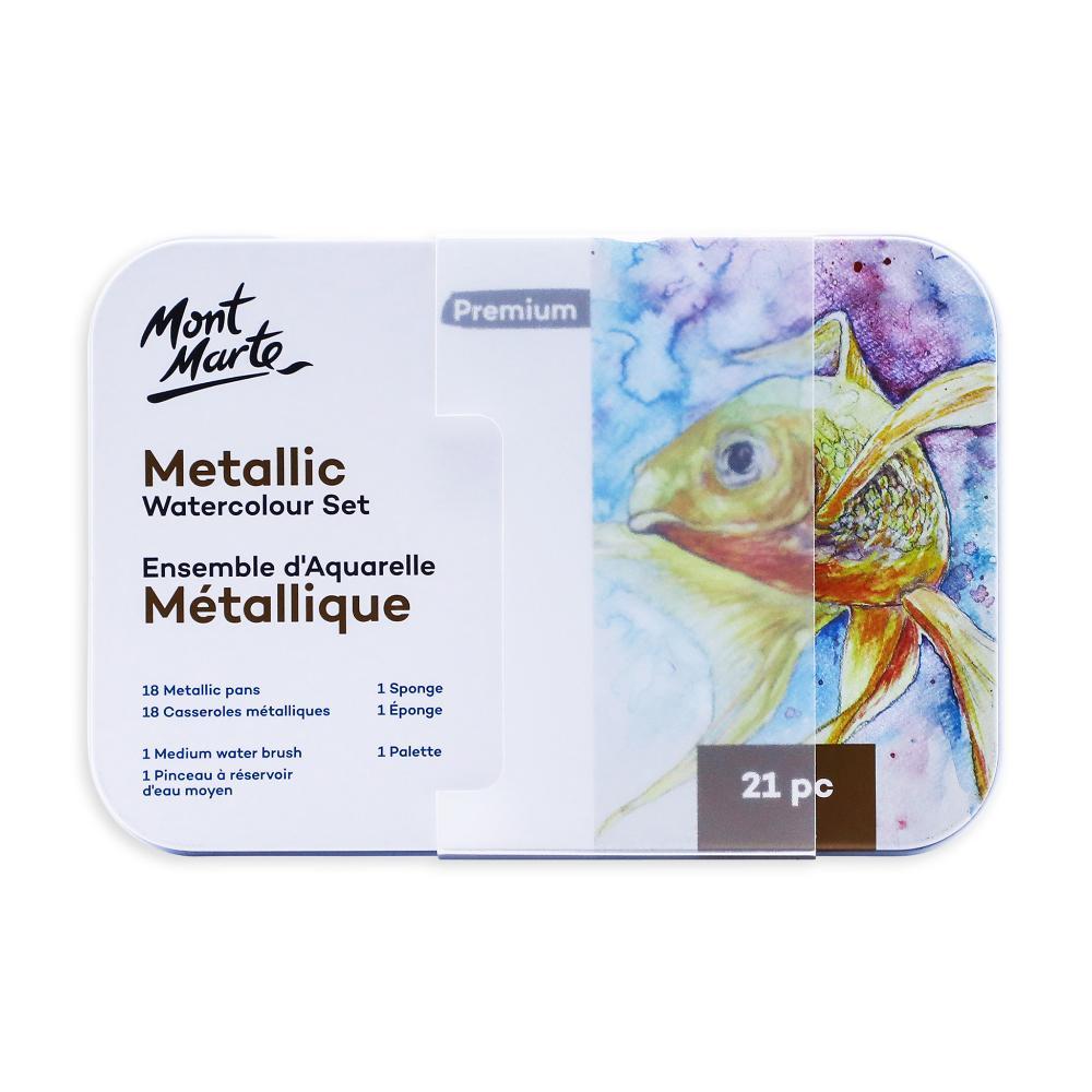 MONT MARTE Watercolour Cake Set in Tin - 21 pcs