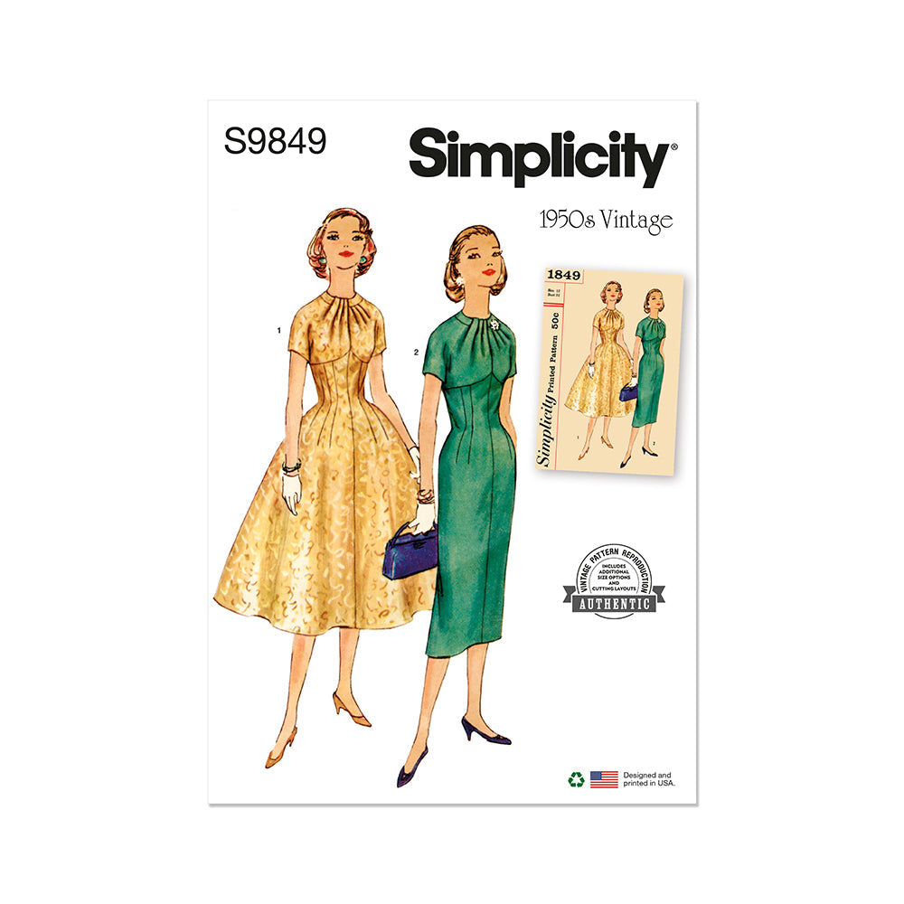 SIMPLICITY S9849 Misses' Dress with Skirt Variations