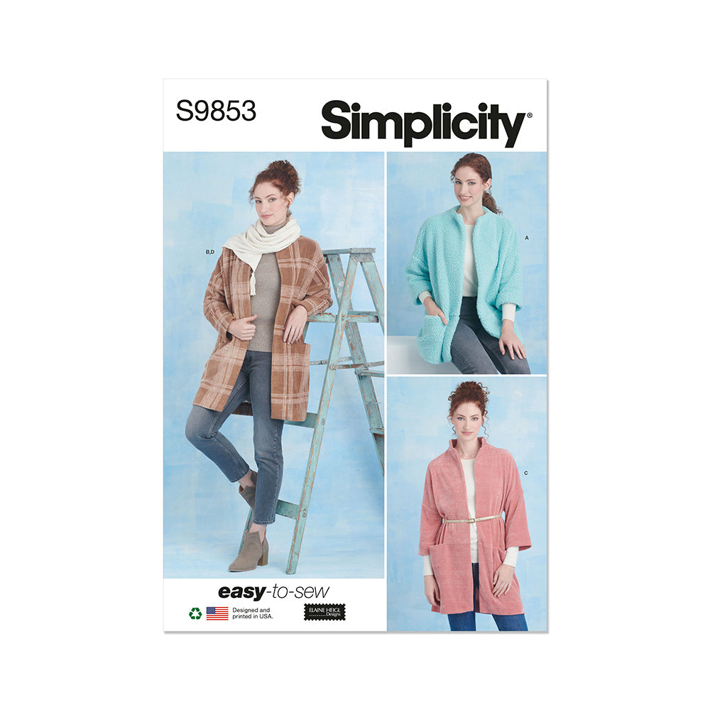 SIMPLICITY S9853 Misses' Coats and Scarf by Elaine Heigl Designs