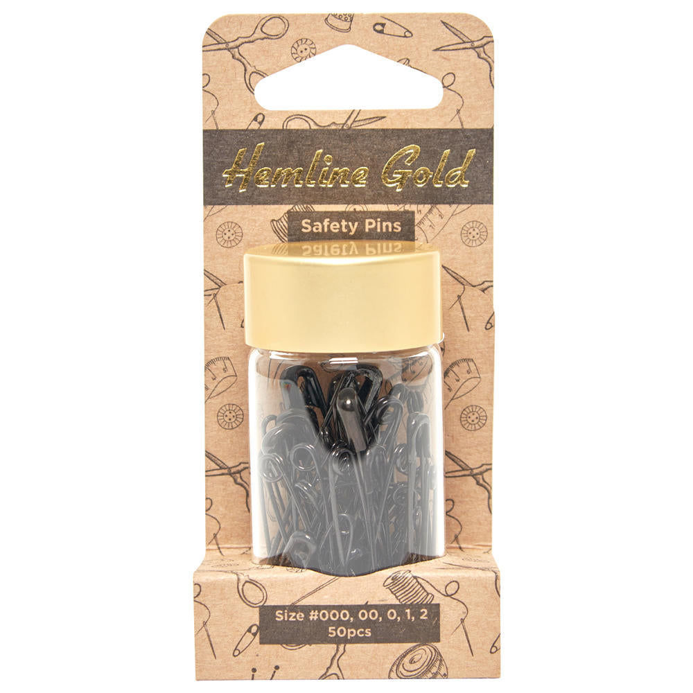 HEMLINE GOLD Safety Pins (Black)